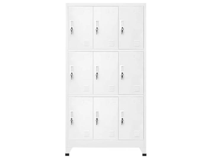 RJPLMFV Schrank, Stahl, 9 Fächer, 90 x 45 x 180 cm, Grau Langlebige Metallstruktur, sichere Einzeltüren, kratzfeste Füße, kollektiver oder privater Gebrauch, einfache Montage