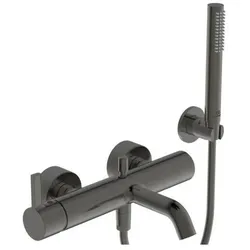 Ideal Standard, Duscharmatur + Badewannenarmatur, IDS Einhebel-Badearmatur JOY AP, DN 15, mit Brause-Set magnetic grey