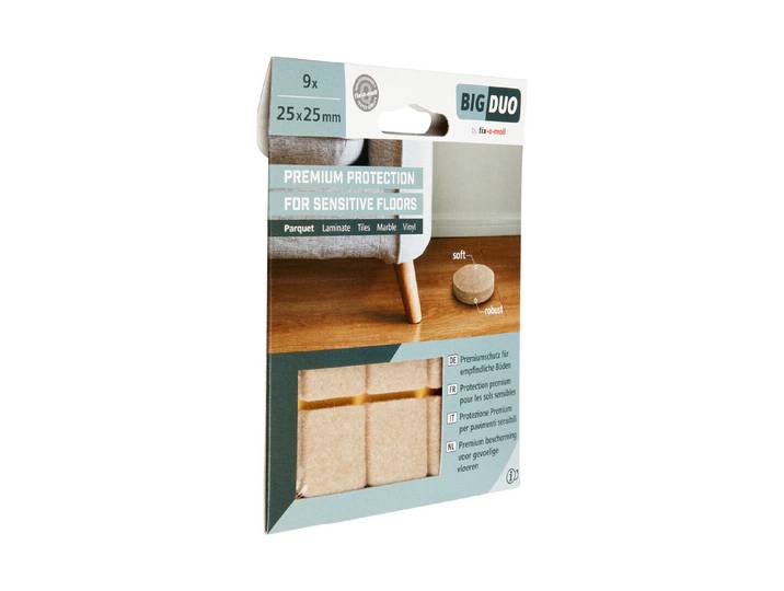 fix-o-moll Parkettgleiter Bigduo selbstklebend, beige