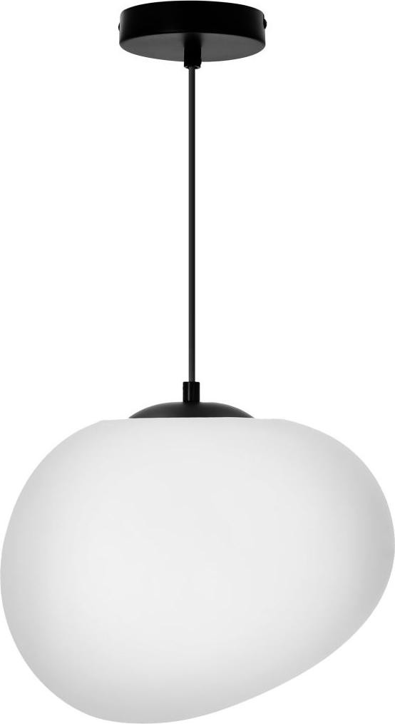 Veneti Hanglamp STONES in Japandi-stijl, zwart/wit, Diameter: 30 cm, E27