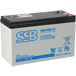 SSB Battery SBH300-12 High-Rate AGM Bleiakku 12V 8,5Ah – 306,9W/10 Min. – Faston T2