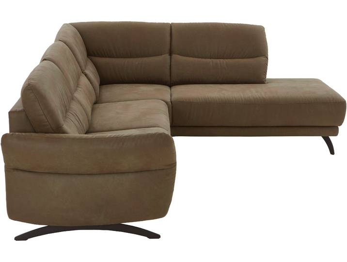 Ecksofa HOME AFFAIRE Novalis, Herz-Waage-Funktion & klappbarer Armlehne , olive, B:269cm H:91cm T:221cm, 100% Polyester, Sofas, Ecksofa, Ergonomischer TTFK-Komfort, saugroboter-freundlich, frei stellbar