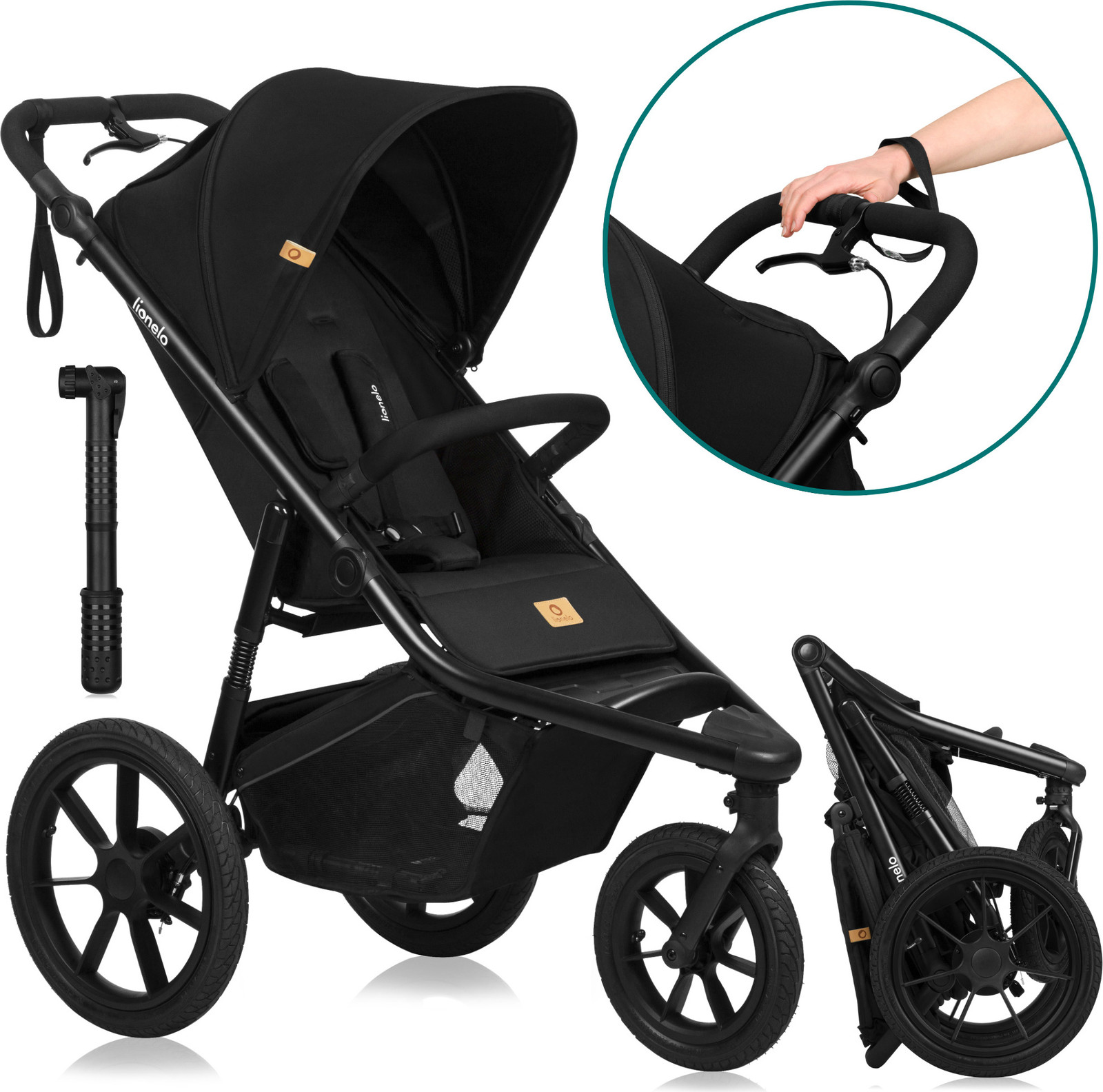 Lionelo AZURA driewieler-loopfiets en kinderwagen voor kinderen vanaf 6 maanden tot 22 kg met verstelbare rugleuning en volledige vering