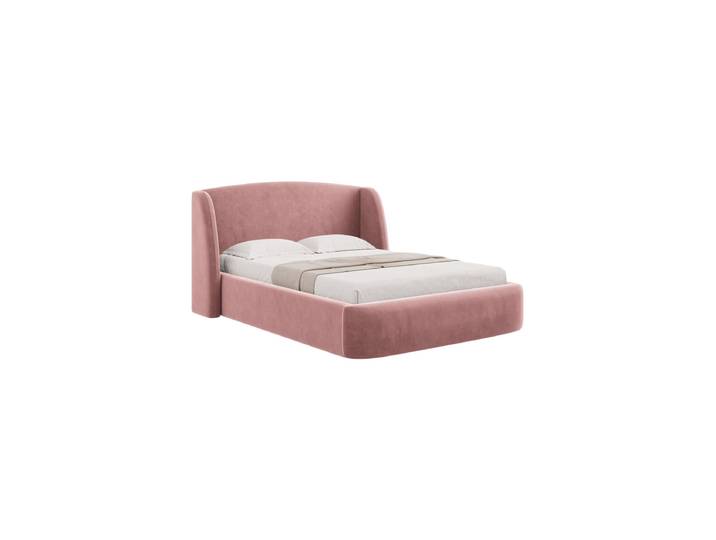 Design Polsterbett „Aude“ mit Ablagefach, Samt Rosa CXL by Christian Lacroix
