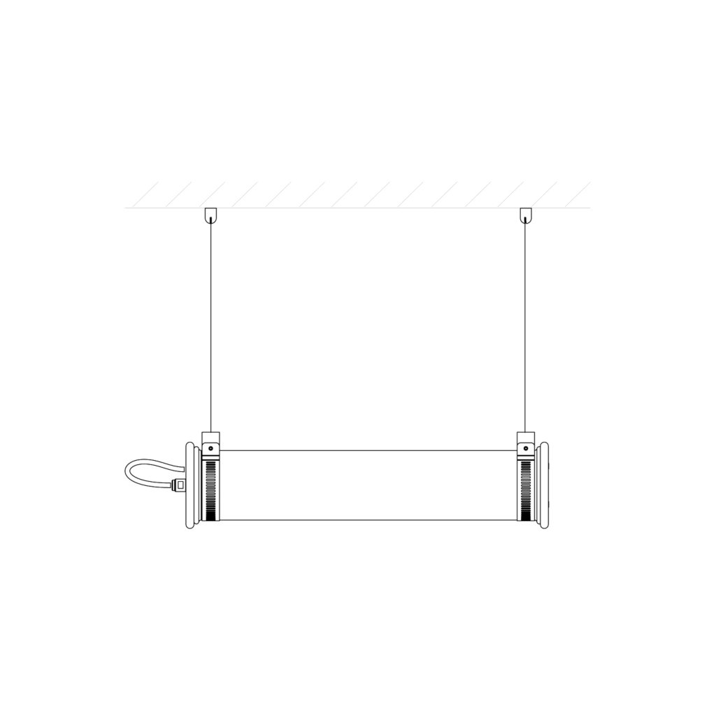 DCWéditions In the Tube Outdoor Pendelleuchte (100-350 horizontal, gold / kein /... 100-350 horizontal | gold / kein / schwarz (Reflektor / Mesh / Stopper) ITT 100-350 PH IP64 BL-CAP GOL-NM