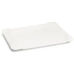 350 Pappteller Snackteller Imbissteller eckig Frischfaser Weiß 11 x 16 cm
