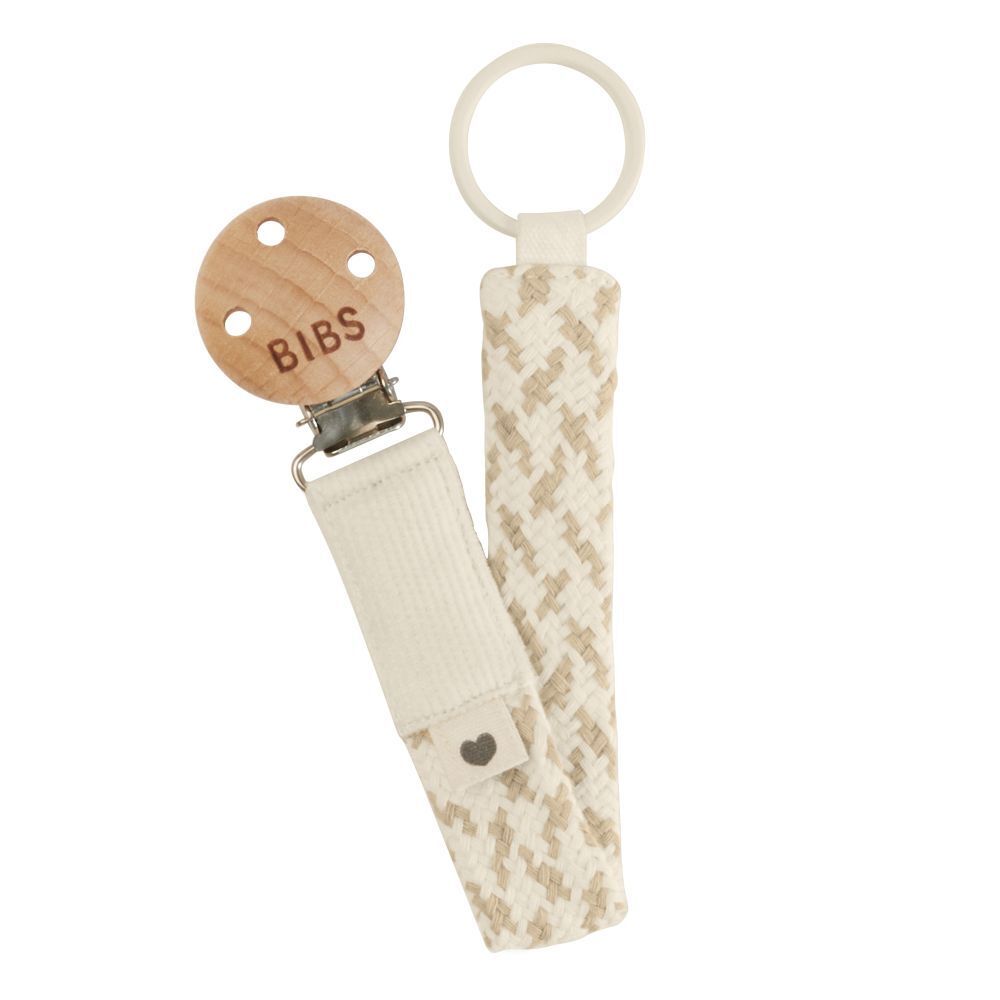 Bibs Fopspeenketting Braided Ivory/Vanilla 1 St Schnullerkette