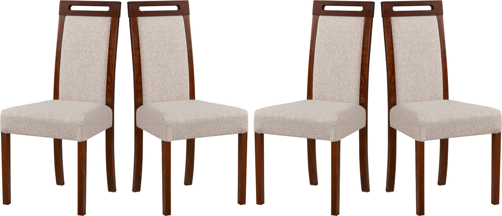 LeafDesign Eetkamerstoel ROMA 5, Set van 4, Notenhout