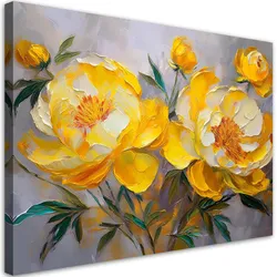 WANDBILD gelbe pfingstrose blume natur