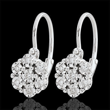 Edenly Ohrringe Frische - FlÃ¶ckchen - 14 Diamanten & WeiÃŸgold