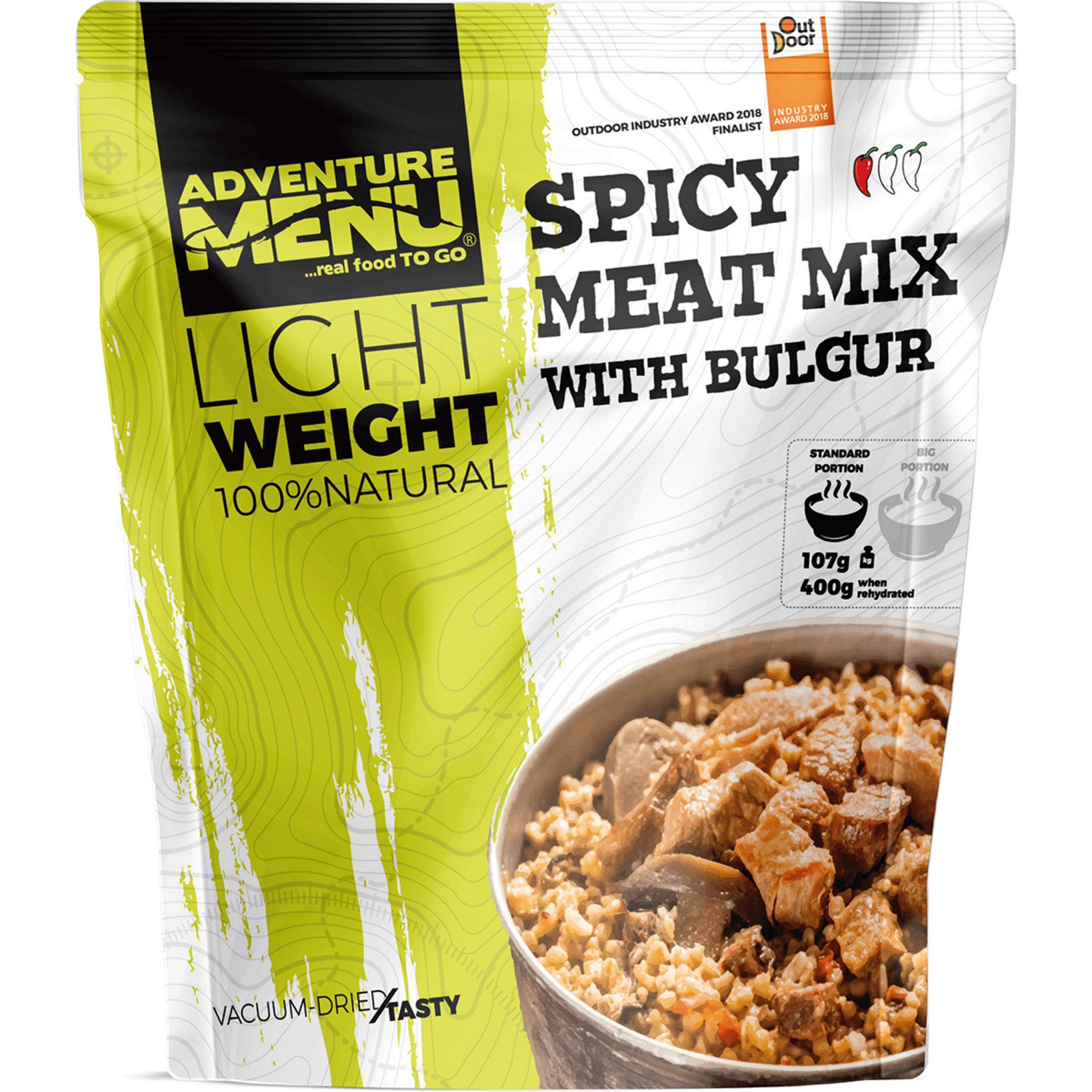 Adventure Menu Pikanter Kessel mit Bulgur Trekkingnahrung Größe 107g