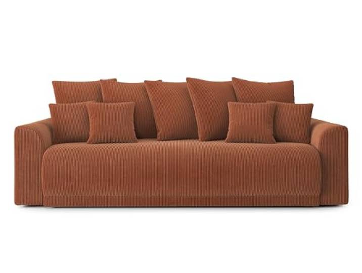 BAÏTA Sofa rechts, ausziehbar, Nova 3-Sitzer, aus Cordstoff, Terrakotta