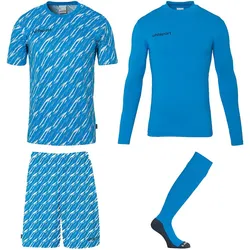uhlsport Progressive Torwart-Set Kinder cyan/weiß 140