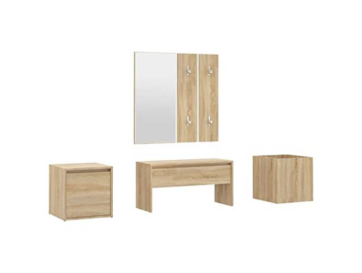 vidaXL Garderobe set bewerkt hout sonoma eikenkleurig