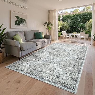 Garvee Retro Medallion Floral Print Area Rug