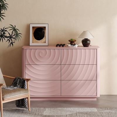 "46.5"" 6 Drawer Dresser Modern Large Sideboard Dresser Chest of Drawers with Handle Freer for Closet, Nursery, Living Room"