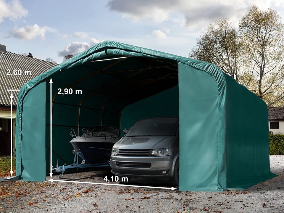 TOOLPORT 6x6m Zeltgarage, PRIMEtex-Plane, dunkelgrün, ohne Statik - (99490)