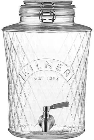 Kilner Clip Top Diamond 5L DispenserStainless Steel Tap
