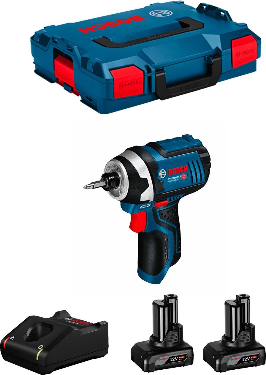 Drehschlagschrauber BOSCH GDR 12V-105 (2 x 6,0 Ah + GAL12V-40 + L-Boxx 102)