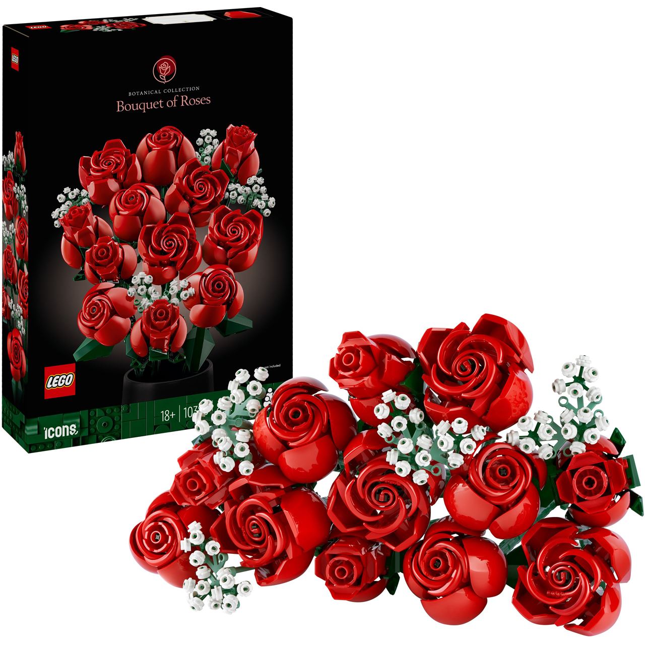 LEGO Botanicals 10328 Rosenstrauß, Kunstblumen als Zimmer-Deko