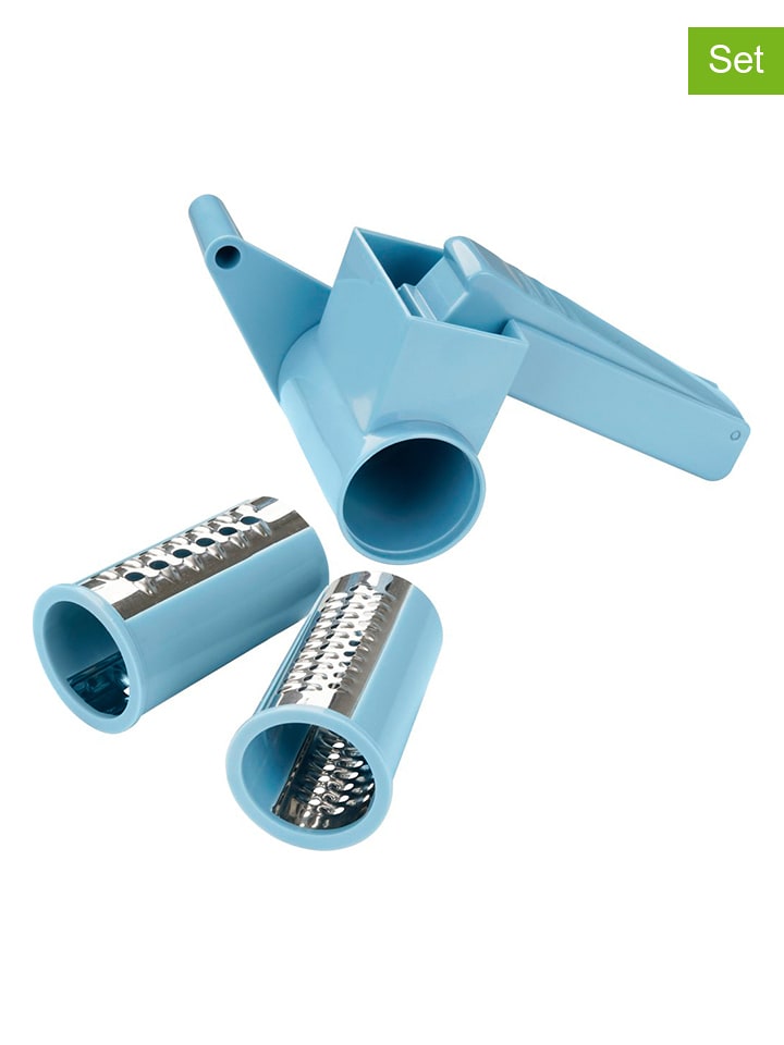 Fackelmann 3tlg. Set: Handmühle in Blau - (B)13,5 x (H)7,8 x (T)9 cm - onesize