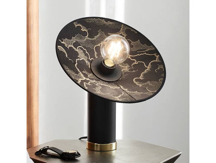 Gatsby Tischleuchte kumo schwarz - MARKET SET - Wohnzimmer - Design - Metall - Mit Schirm