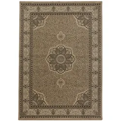 Carpetsale24 Orientteppich Beige 160x230 cm – Kurzflor Teppich im klassischen Vintage Stil für Wohnzimmer, Schlafzimmer, Esszimmer