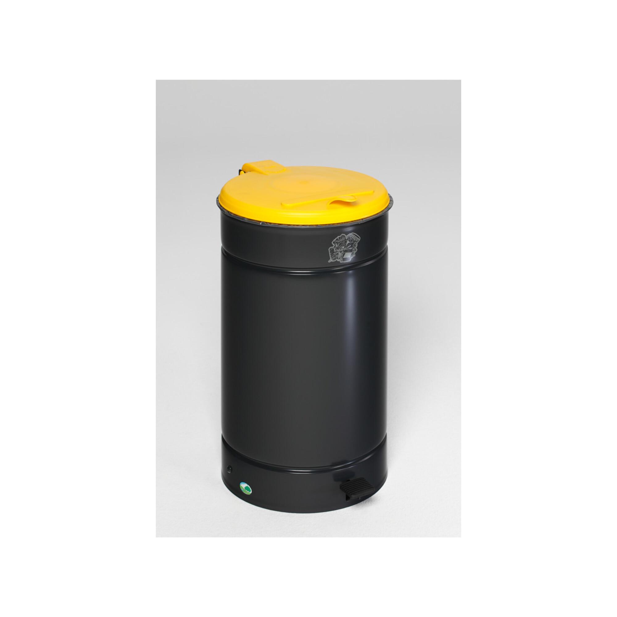 VAR Euro-Pedal Kunststoffdeckel gelb anthrazit 60 l (1074)