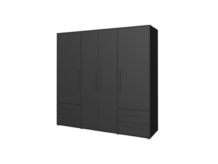 Kleiderschrank schwarz - 206 cm - 4 Türen - MOKKARIS