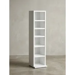 Bücherregal – Weiß, 21x91x25,5 cm, 6 Fächer, schmal, Flur/Kinderzimmer