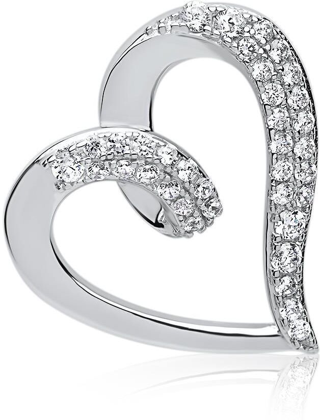 Unique Herzanhänger Zirkonia 925 Sterling Silber silber