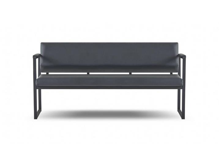 JVmoebel Sitzbank Schwarze Leder-Sitzbank für Wartezimmer mit elegantem Design (3-Sitzer), Made in Europa