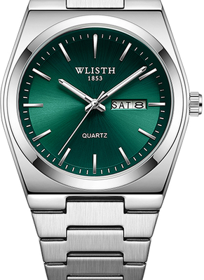 Uplifted Trends Luxury Stainless Steel Quartz Watch For Men Waterproof Luminous Date Week Function green