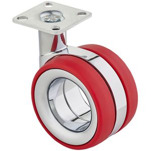 SO-TECH Möbelrolle 133233, mit Anschraubplatte, 75mm Ø, Tragkraft 85 kg, Lenkrolle aus Polyurethan