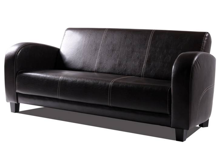ANTO Sofa 3-Sitzer Antikbraun, Füsse nussbaumfarben