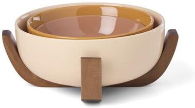 Oneida 24 Seven Colors 4-Piece Nesting Bowl Set with Wood Stand - 4-Piece Set