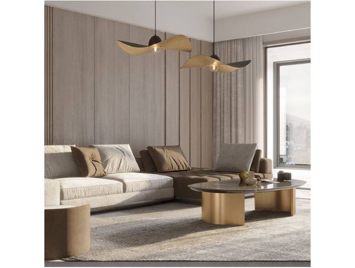 Lustre KIRAN bicolore noir en acier