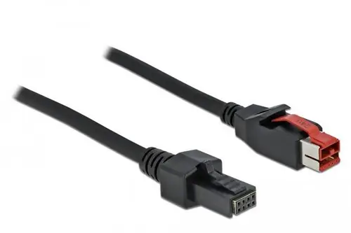 Delock USB-Stromkabel Pfostenstecker 4pol., PoweredUSB 24V Stecker 3.00m Schwarz 85952