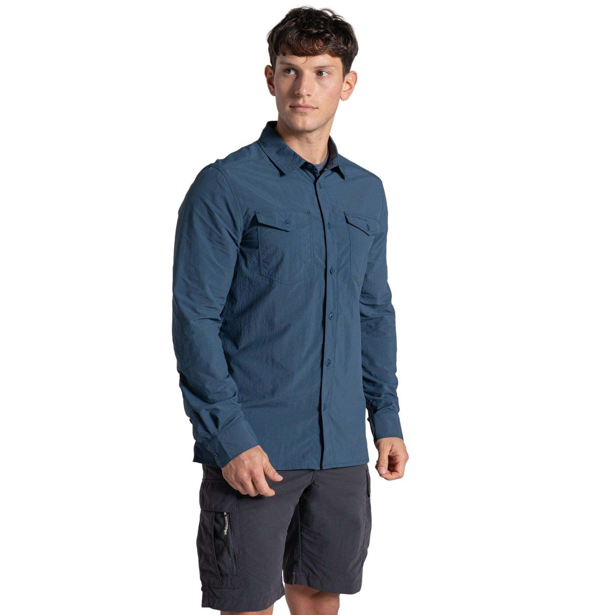 Craghoppers Nosilife Loukkos Long Sleeved Shirt blue stone (BRK) XXL CMS730 BRK 90