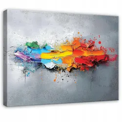 BILDER Abstrakt Grau Bunt Modern Deko Wohnzimmer 60x40
