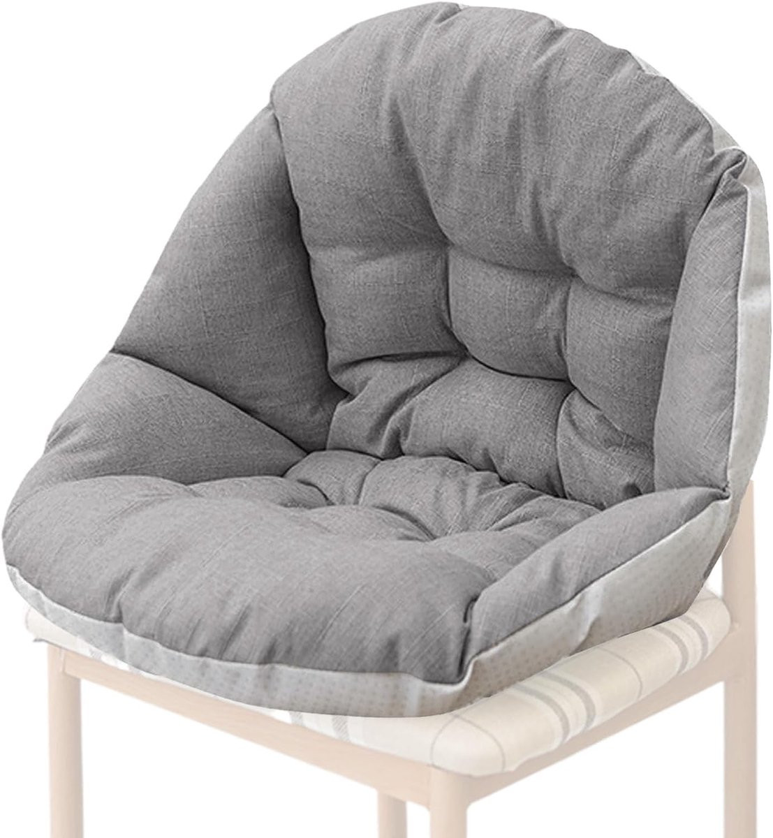 Grijs Eierstoelkussen met antislip en koordjes - 43 x 43 cm