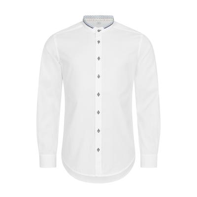 Trachtenhemd NÜBLER "Trachtenhemd Bertram", Herren, Gr. 3XL, EURO, weiß, Obermaterial: 100% Polyester PES., Hemden Trachtenhemd