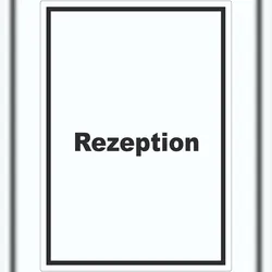 HB-Druck Rezeption Aufkleber mit Text Anmeldung Eingang hochkant A2 (420x594mm)