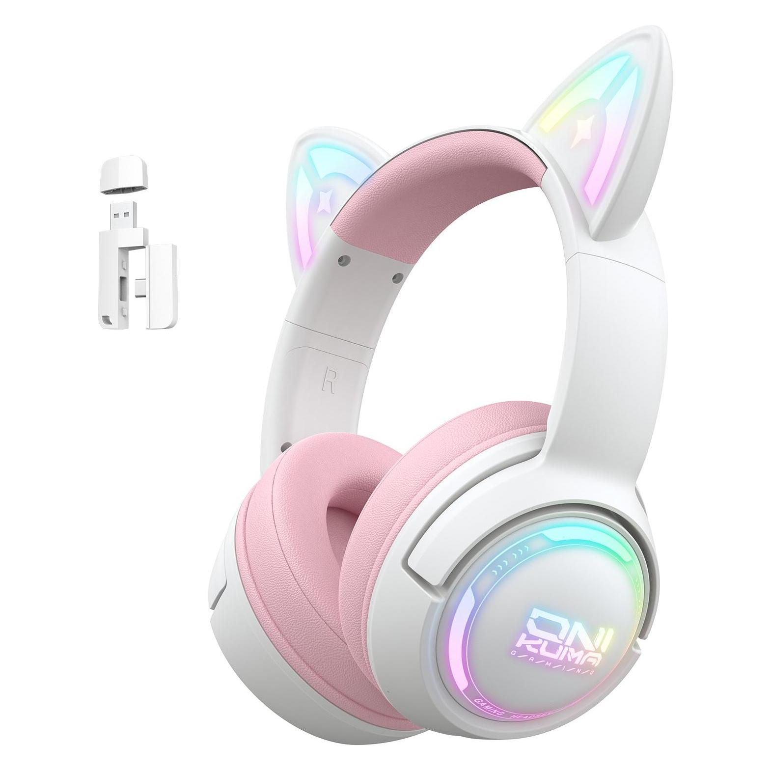 Onikuma GT838 gaming headphones (pink) (Kabelgebunden, Kabellos) (GT838 Pink)