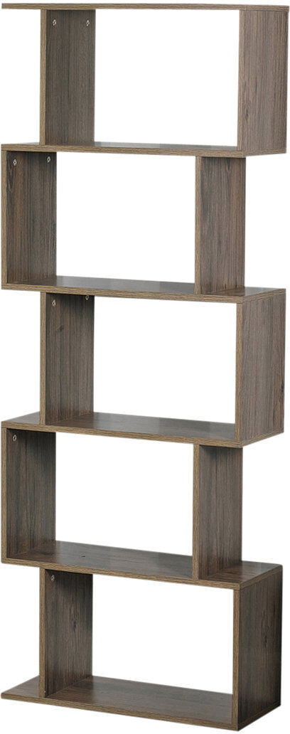 Ebern Designs Tasker 159cm H x 60cm W Geometric Bookcase Oak 159cm H X 60cm W X 24cm D