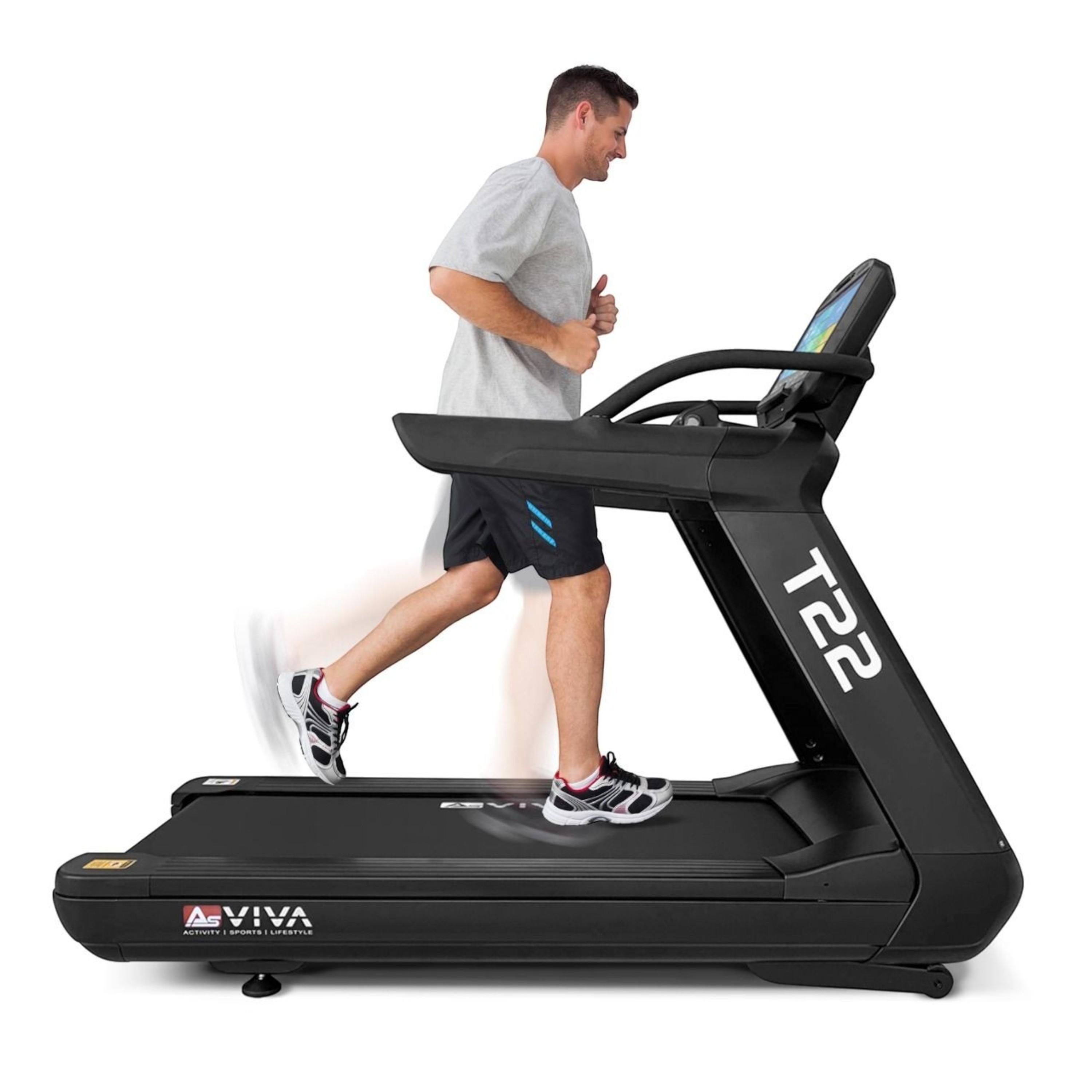 AsVIVA T22 Studio Pro Laufband, 23,5" Touchscreen, 9 PS Motor, 21% Steigung, 8-Zonen Dämpfung