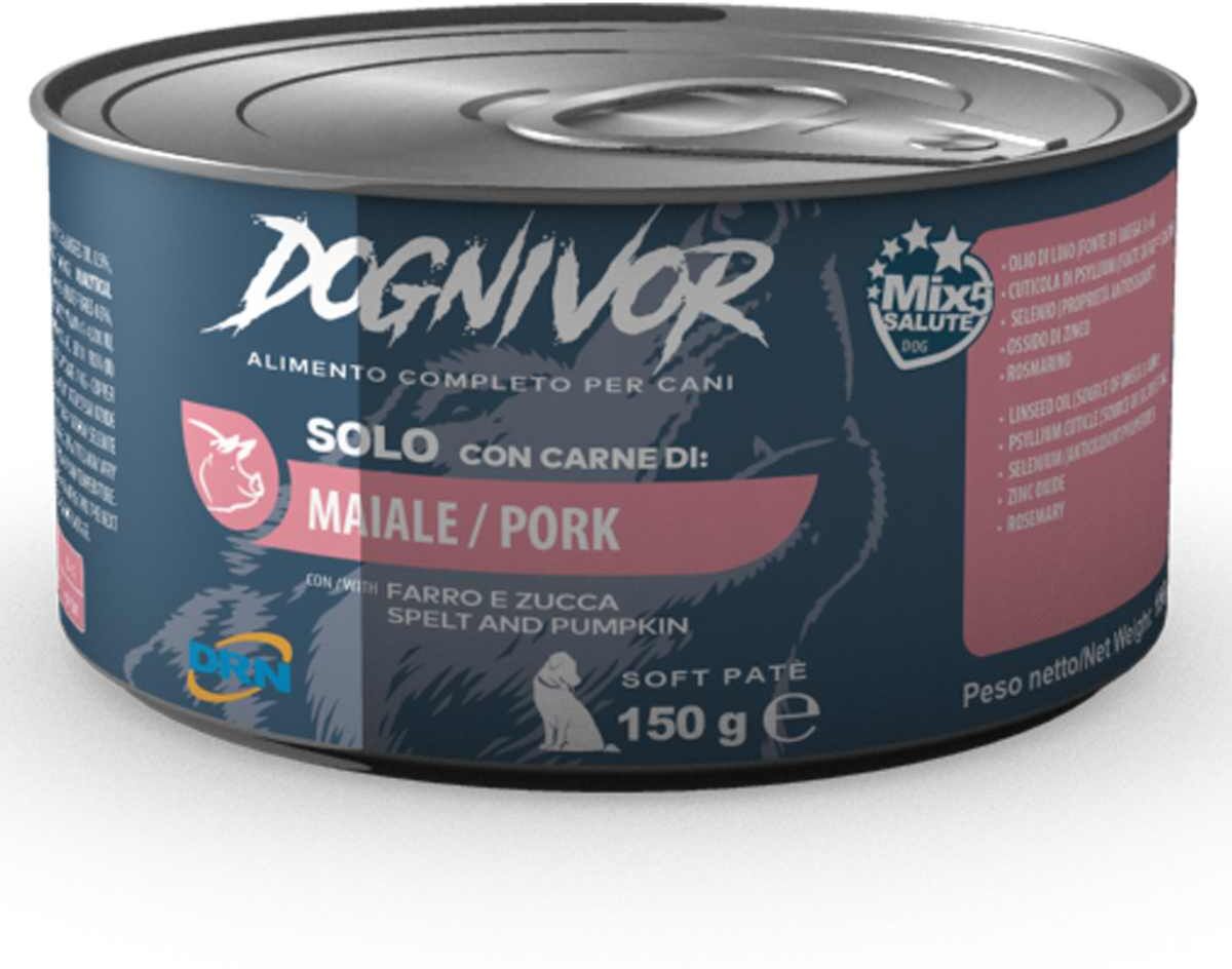 Dognivor Dog Lattina Multipack 12x150G MAIALE CON FARRO E ZUCCA