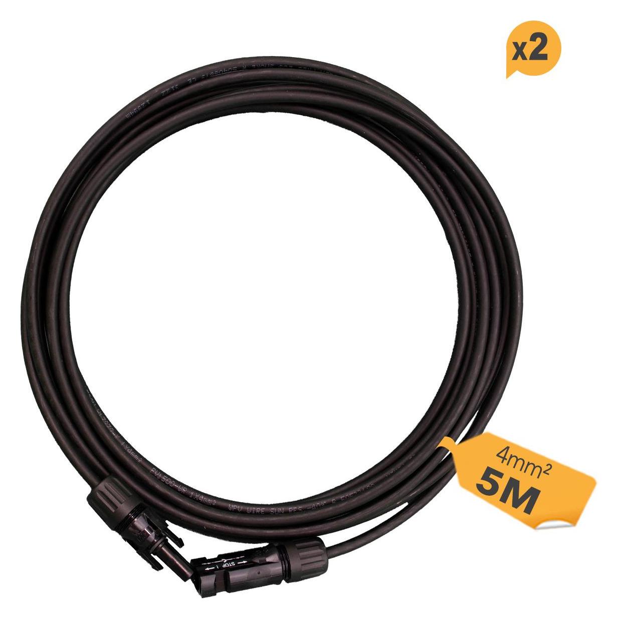 HISkon 4mm² Verlängerungskabel MC4 auf MC4 Stecker - 5m (Solarkabel) (53123727)