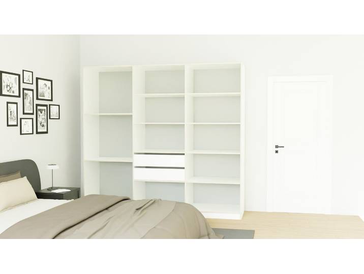 Armoire dressing ouverte sur mesure Pickawood Mélaminé premium Blanc Bord contre­plaqué