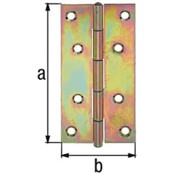 Gah Scharnier H.82mm B.44mm S.1,3mm VA schmal